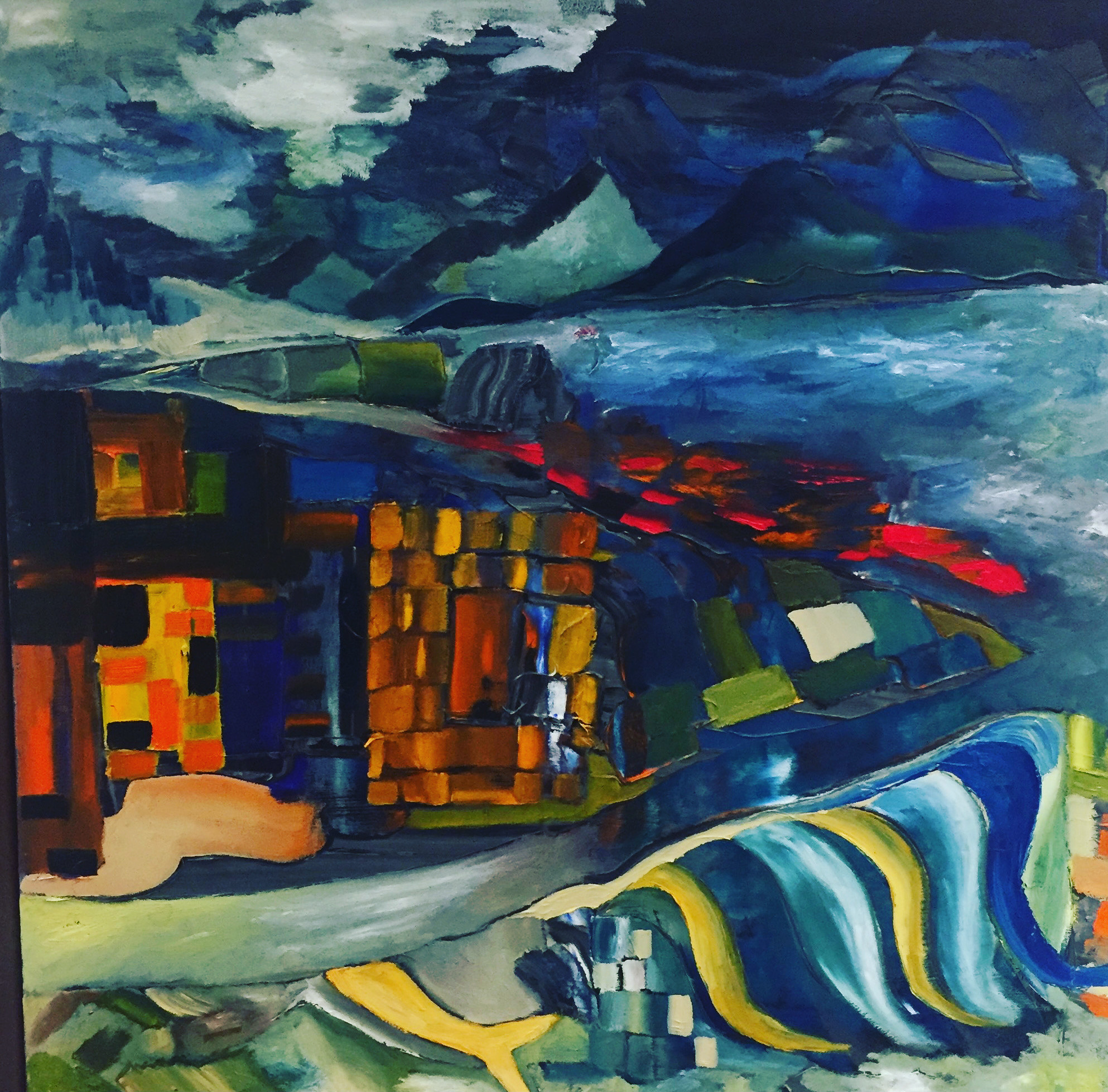 SOLD. 'Inis abstract'. 2020. Acrylic on board.